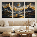 Abstract Mountain Wall Art Canvas Print Modern Landscape Painting Print