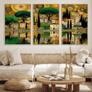 Gustav Klimt Golden Cityscape Wall Art Canvas Print,