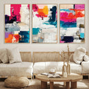 Blue Teal Abstract Canvas Wall Art, Modern Textured Painting Print, Navy Orange White Contemporary Art, Neutral Living Room Decor, Office Art by MyGreatCanvas | Canvas Wall Art Prints | Photo Prints & Wall Decor