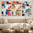 Blue Teal Abstract Canvas Wall Art, Modern Textured Painting Print, Navy Orange White Contemporary Art, Neutral Living Room Decor, Office Art by MyGreatCanvas | Canvas Wall Art Prints | Photo Prints & Wall Decor