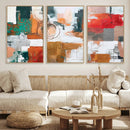 Blue Teal Abstract Canvas Wall Art, Modern Textured Painting Print, Navy Orange White Contemporary Art, Neutral Living Room Decor, Office Art by MyGreatCanvas | Canvas Wall Art Prints | Photo Prints & Wall Decor