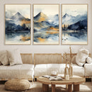 Lake Abstract Mountain Wall Art Canvas Print