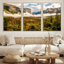 Half Dome Yosemite Canvas Wall Art – Majestic Triptych