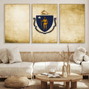 Massachusetts Flag Wall Art Canvas Print