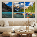 Moraine Lake 3-Panel Wall Art, Majestic Mountain and Lake by MyGreatCanvas | Canvas Wall Art Prints | Photo Prints & Wall Decor