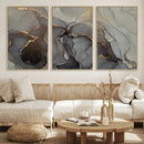 Gray Marble Fluid Wall Art – Modern Abstract Canvas Print