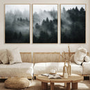Foggy Forest Wall Art Canvas Print | 3 Panel Large Misty by MyGreatCanvas | Canvas Wall Art Prints | Photo Prints & Wall Decor
