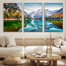 Spectacular autumn view of Braies Lake Wall Art Canvas Print by MyGreatCanvas | Canvas Wall Art Prints | Photo Prints & Wall Decor