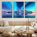 Northern Lights above Mountain Wall Art, Northern Lights