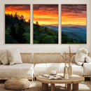 Smoky Mountains Sunset Wall Art Canvas Print | 3 Panel by MyGreatCanvas | Canvas Wall Art Prints | Photo Prints & Wall Decor
