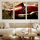 Red Classic Car Wall Art Canvas Print