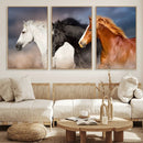 Animal Wall Art Three Horses Farmhouse Art Canvas, Framed by MyGreatCanvas | Canvas Wall Art Prints | Photo Prints & Wall Decor