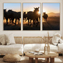 Horse Herd Wall Art Animal Canvas Print