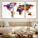 World Map Canvas Print – Detailed Map of the World Wall Art