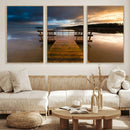 Serene Lake Pier at Sunset Canvas Print | Landscape Canvas