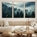 Captivating Misty Forest Wall Art Premium Canvas Print a