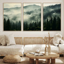 Captivating Misty Forest Wall Art Premium Canvas Print a