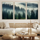 Captivating Misty Forest Wall Art Premium Canvas Print a