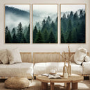 Captivating Misty Forest Wall Art Premium Canvas Print,