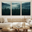 Captivating Misty Forest Wall Art Premium Canvas Print,