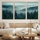 Captivating Misty Foggy Forest Wall Art Premium Canvas Print