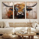 Abstract Bull Highland Cow Canvas Wall Art Print – Vibrant by MyGreatCanvas | Canvas Wall Art Prints | Photo Prints & Wall Decor