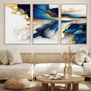 Gold Marble Art - Abstract Geode Gold And Blue Marble Shape