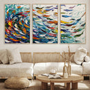 Modern Abstract Fish Shoal Wall Art Canvas Print, Colorful by MyGreatCanvas | Canvas Wall Art Prints | Photo Prints & Wall Decor