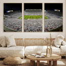 Beaver Stadium Night Game Triple Canvas Wall Art - Penn