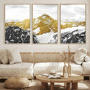 Gold Abstract Mountains Wall Art Print on Canvas, Nature