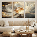Gold Floral Wall Art Canvas Print, Framed Modern Flower Art by MyGreatCanvas | Canvas Wall Art Prints | Photo Prints & Wall Decor