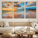 Serene Beach Sunset Wall Art | Coastal Ocean Canvas Print |