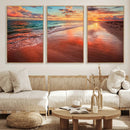 Sunset Beach Wall Art | Ocean Canvas Print | Coastal Wall