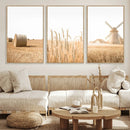 Vintage Farmhouse Triptych Wall Art – Giclée Canvas