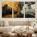 Bear and Bull Wall Art Canvas Print – Abstract Animal