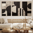 Abstract Brown Wabi Sabi Canvas Print Set – Minimalist