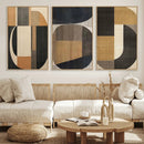 Modern Brown Wabi Sabi Wall Art Canvas Print Set – Framed