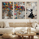 Banksy Wall Art - Banksy Girl and Butterfly Explosion Wall