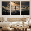 Jesus Walking on Water Wall Art Canvas Print - Religious