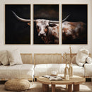 Texas Longhorn Wall Art Canvas Print | Western Ranch Decor |