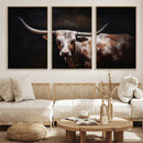 Texas Longhorn Wall Art Canvas Print | Western Ranch Decor |