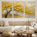 Yellow Blossom Tree Canvas Wall Art - Floral Abstract Modern