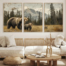 Rustic Grizzly 399 Bear Family Wall Art Canvas Print by MyGreatCanvas | Canvas Wall Art Prints | Photo Prints & Wall Decor