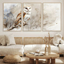 Barn Owl Wall Art | Watercolor Canvas Print | Perfect for