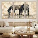 Chinese Style Abstract Black Horses Wall Art Canvas Print - by MyGreatCanvas | Canvas Wall Art Prints | Photo Prints & Wall Decor