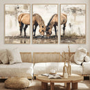 Vintage Horses Wall Art | Ready to Hang and Framed Triptych by MyGreatCanvas | Canvas Wall Art Prints | Photo Prints & Wall Decor