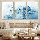 Blue Jellyfish Wall Art Canvas Print