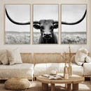 Longhorn Bull Canvas Print | Rustic Farmhouse Wall Art | by MyGreatCanvas | Canvas Wall Art Prints | Photo Prints & Wall Decor