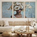 Golden Petal Wall Art - Petal Silhouette Woman Wall Art by MyGreatCanvas | Canvas Wall Art Prints | Photo Prints & Wall Decor