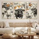 Texas Longhorn Wall Art Canvas Print – Herd Abstract Cow by MyGreatCanvas | Canvas Wall Art Prints | Photo Prints & Wall Decor